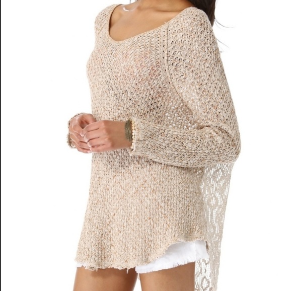 Free People Sweaters - Free People Poppy Seed Boho Pullover Lace Sweater